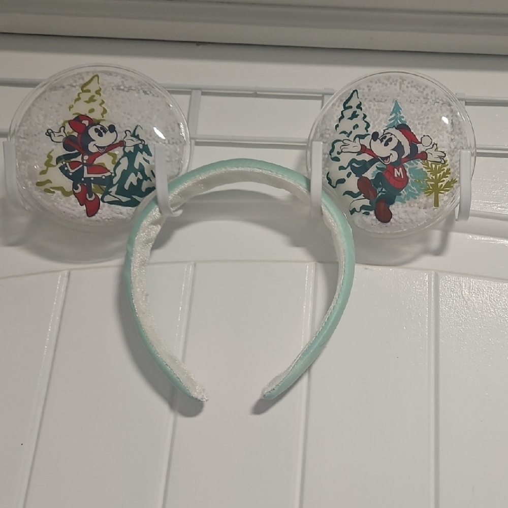 Disney Mickey Mouse Snow Globe Ears Headband - White and Green